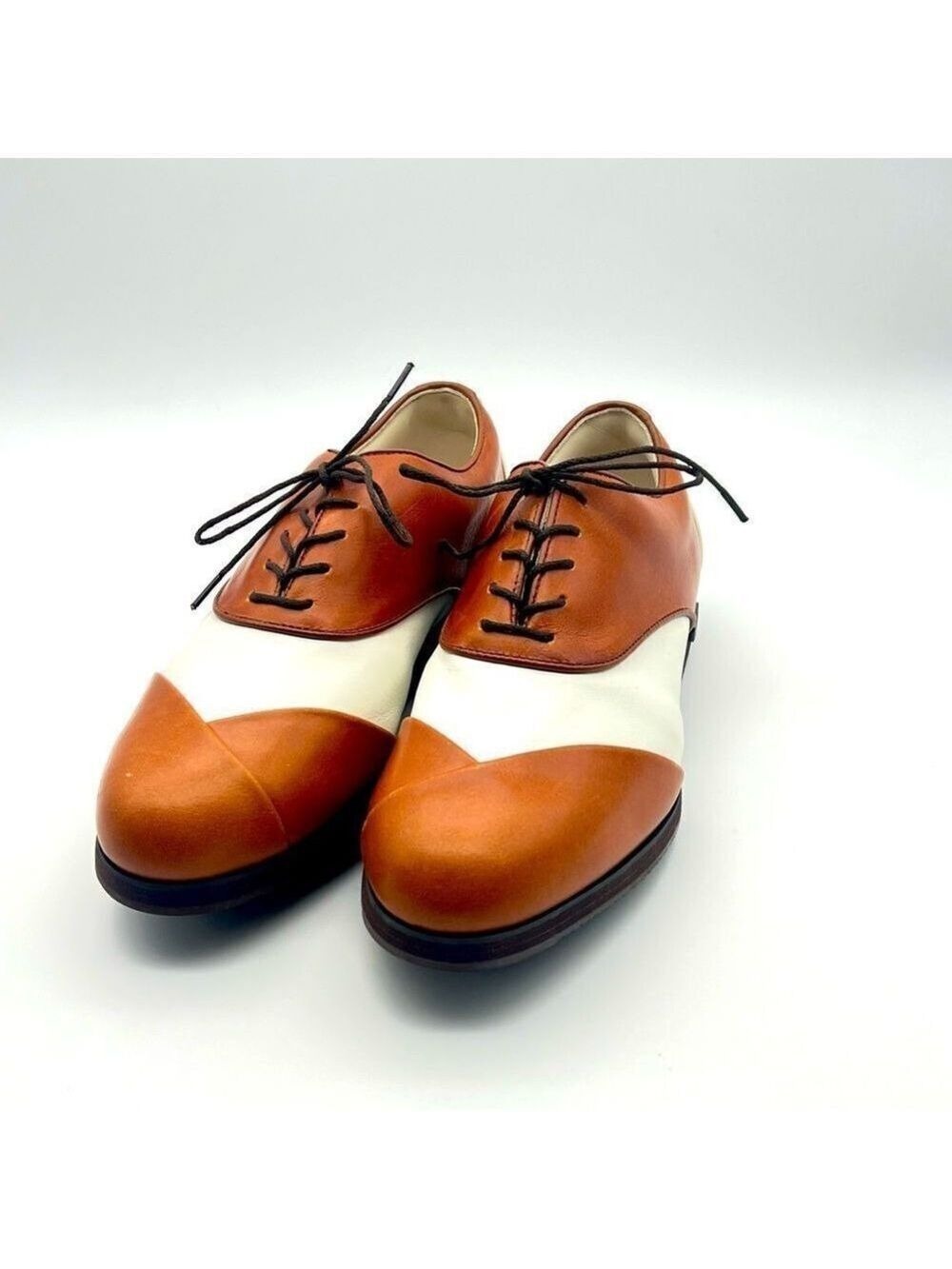 NWOT Footjoy Europa Collection Size 8 Brown and White Golf Shoes